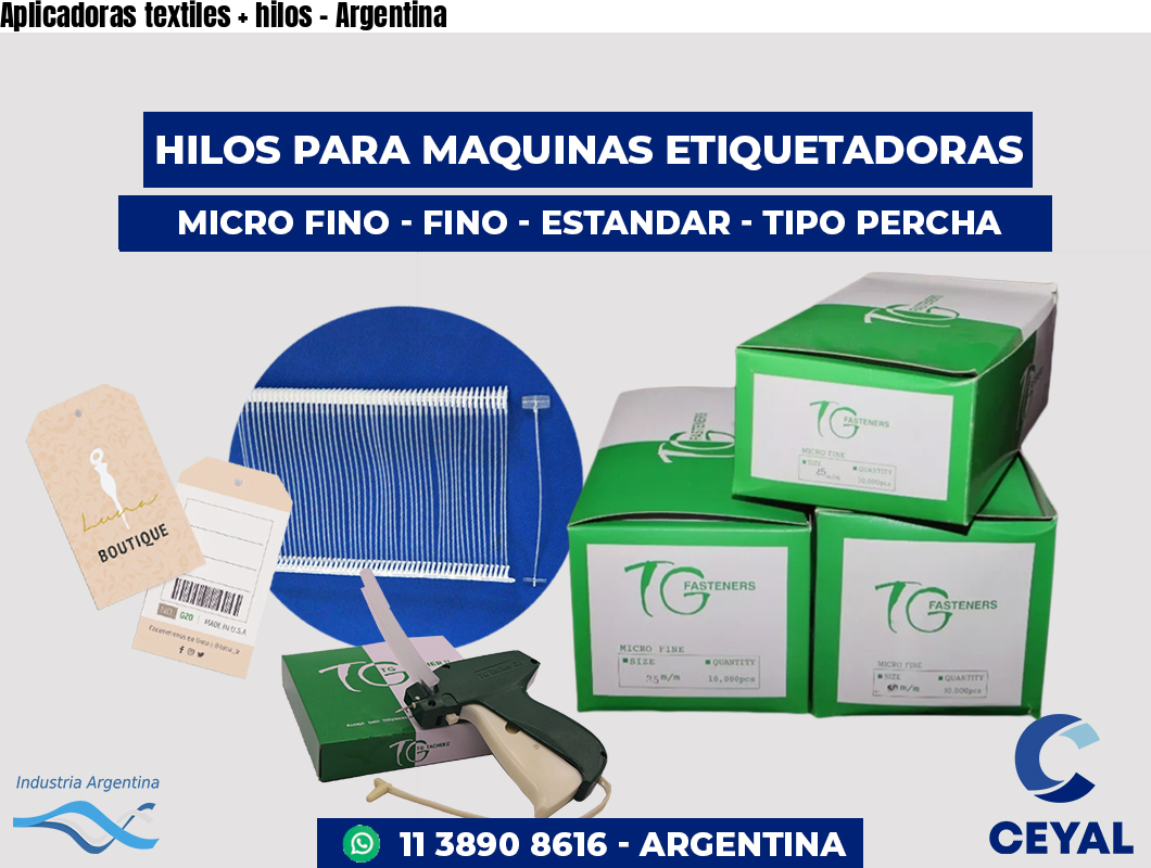 Aplicadoras textiles + hilos - Argentina