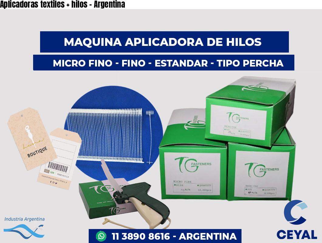 Aplicadoras textiles + hilos - Argentina