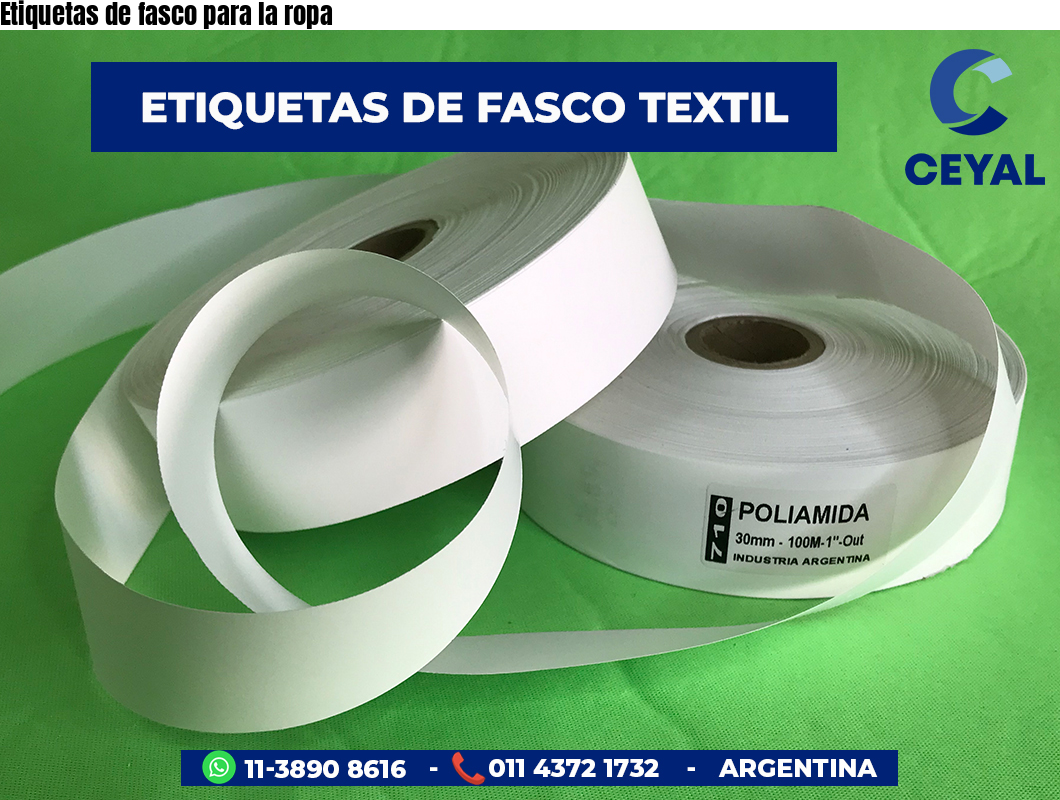 Etiquetas de fasco para la ropa