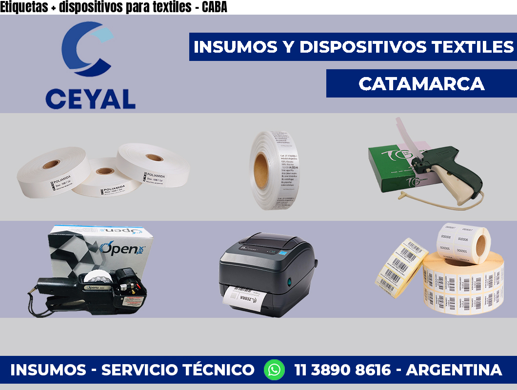 Etiquetas + dispositivos para textiles - CABA