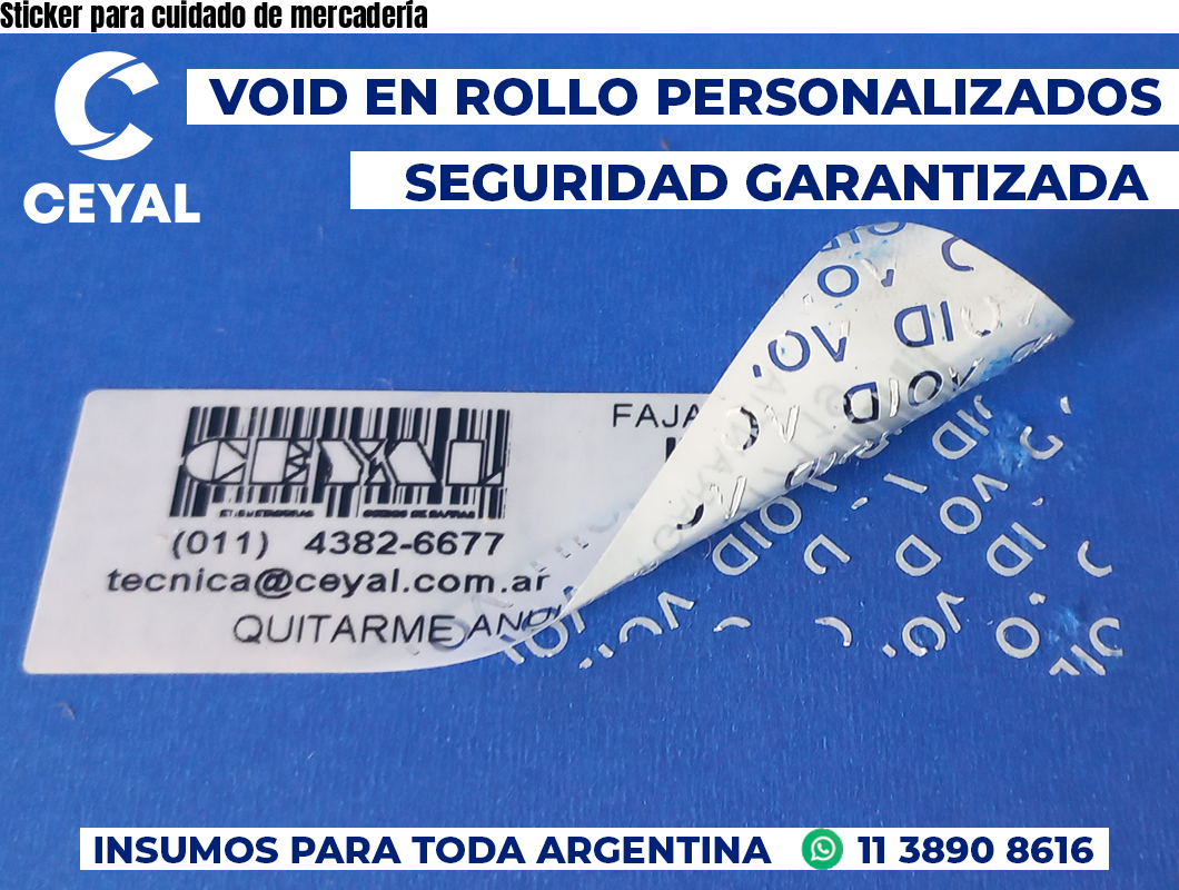 Sticker para cuidado de mercadería