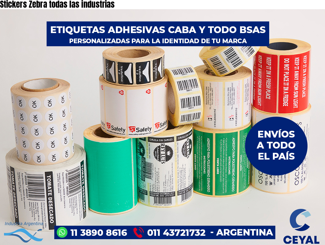 Stickers Zebra todas las industrias