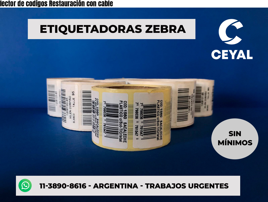 lector de codigos Restauración con cable