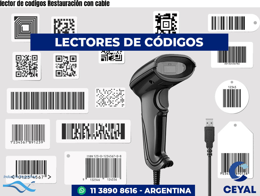 lector de codigos Restauración con cable