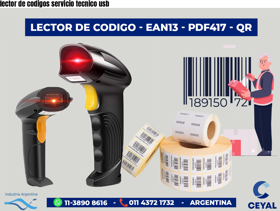 lector de codigos servicio tecnico usb