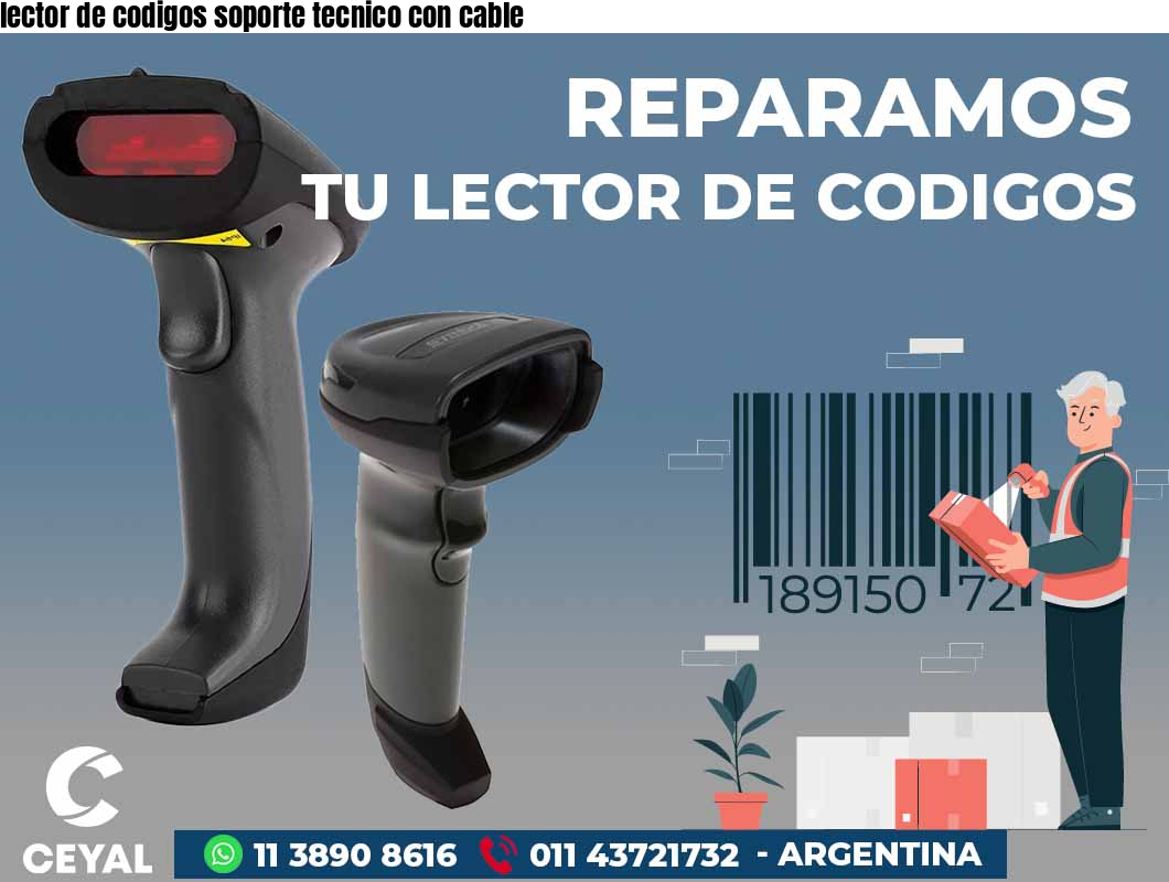 lector de codigos soporte tecnico con cable