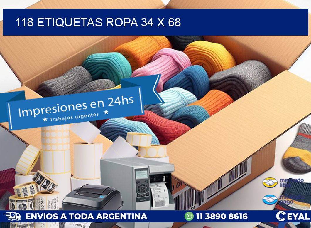 118 ETIQUETAS ROPA 34 x 68