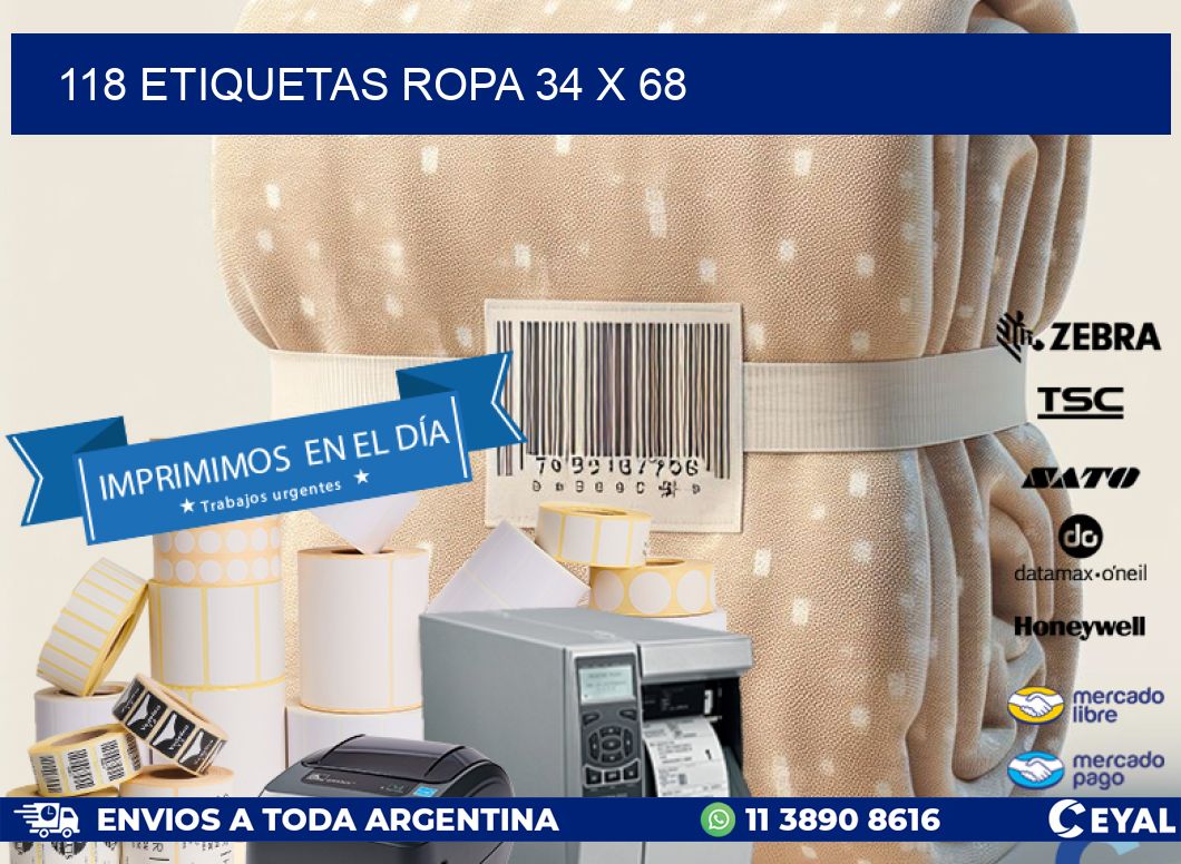 118 ETIQUETAS ROPA 34 x 68