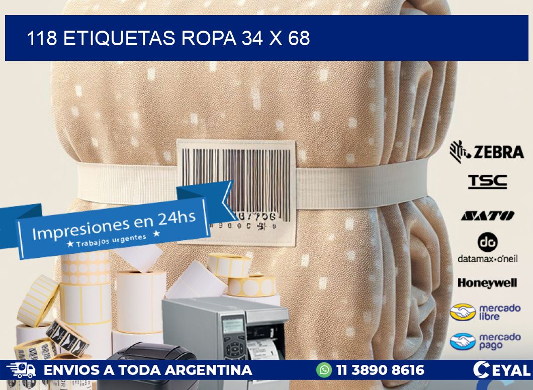 118 ETIQUETAS ROPA 34 x 68