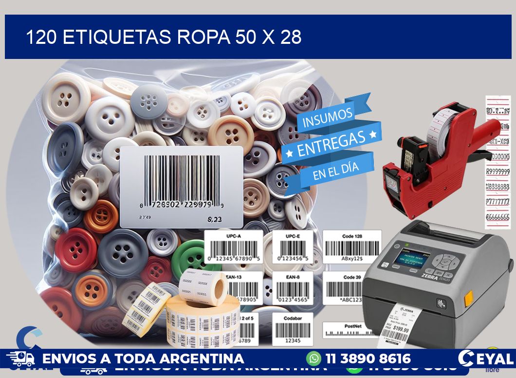 120 ETIQUETAS ROPA 50 x 28