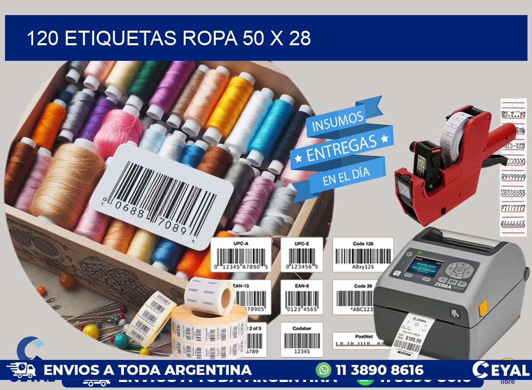 120 ETIQUETAS ROPA 50 x 28