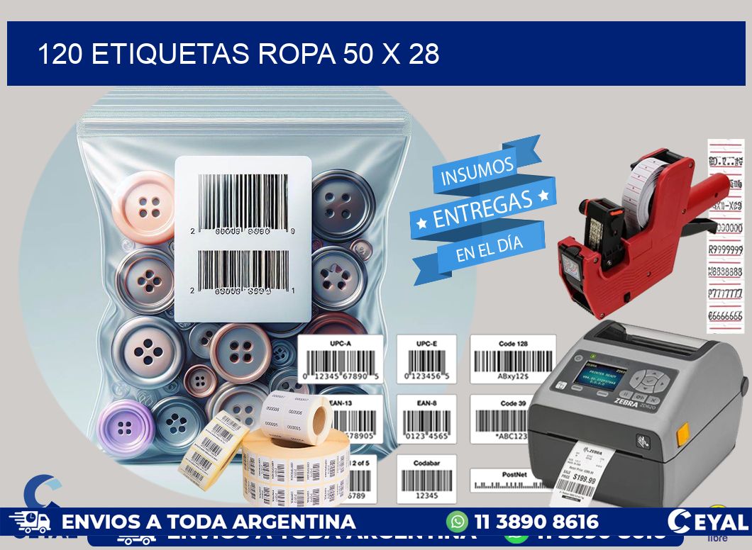 120 ETIQUETAS ROPA 50 x 28