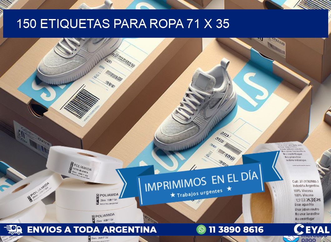 150 ETIQUETAS PARA ROPA 71 x 35