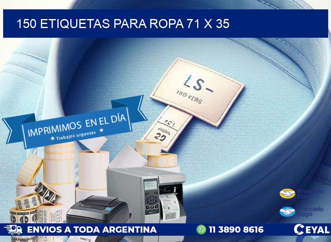 150 ETIQUETAS PARA ROPA 71 x 35