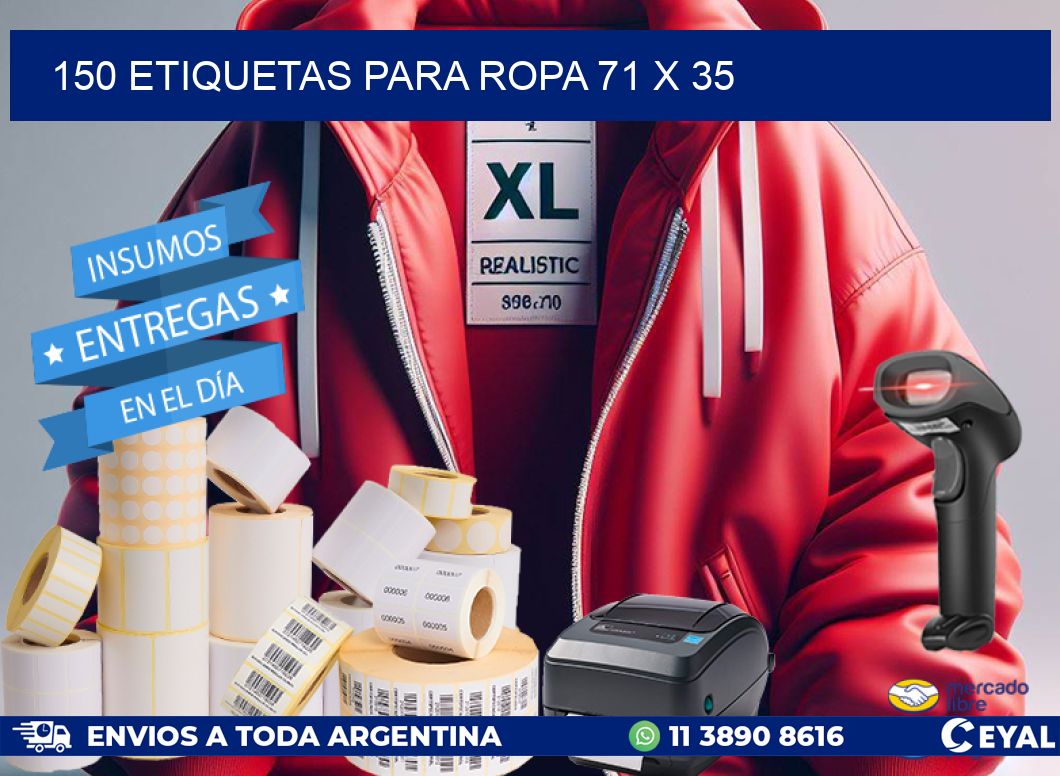 150 ETIQUETAS PARA ROPA 71 x 35