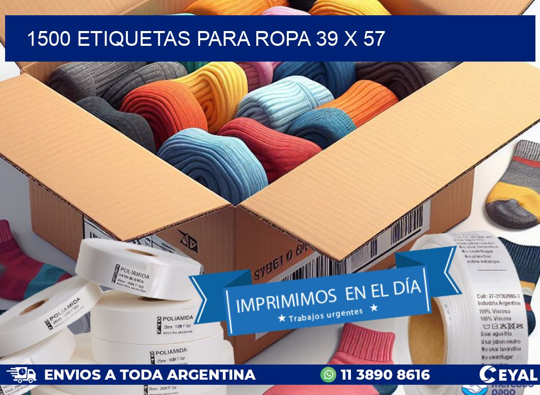 1500 ETIQUETAS PARA ROPA 39 x 57