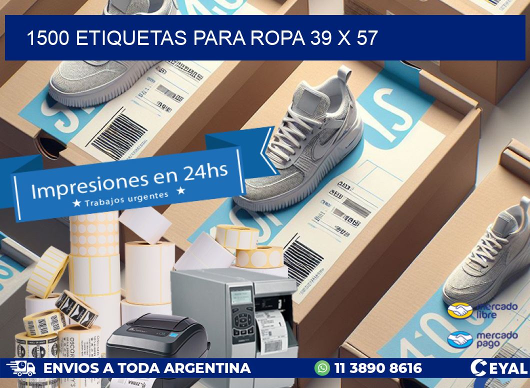 1500 ETIQUETAS PARA ROPA 39 x 57