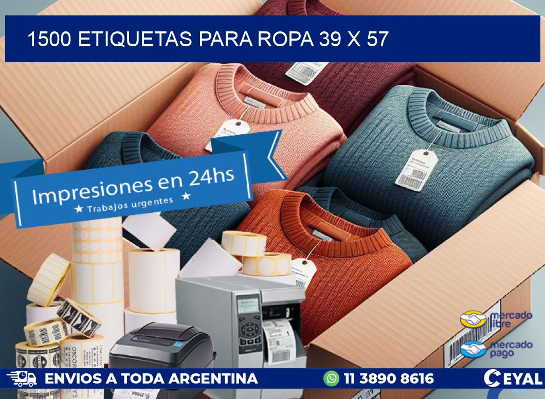 1500 ETIQUETAS PARA ROPA 39 x 57