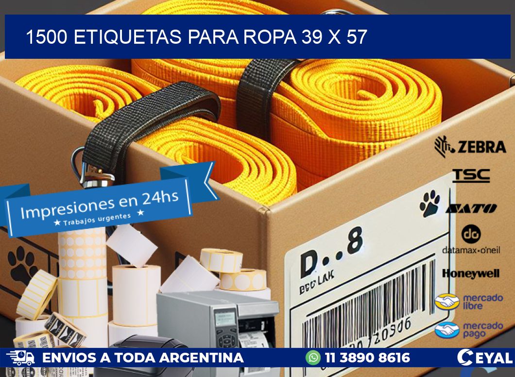 1500 ETIQUETAS PARA ROPA 39 x 57