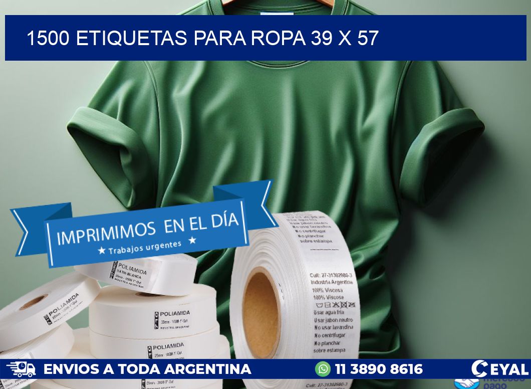 1500 ETIQUETAS PARA ROPA 39 x 57