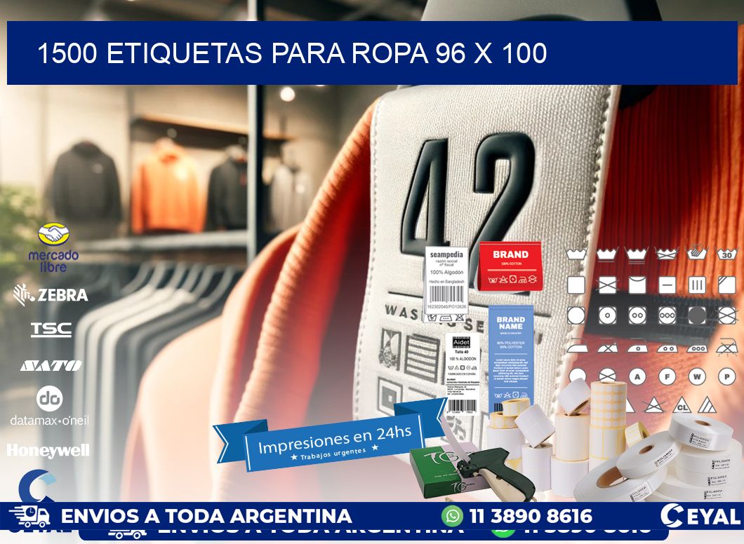 1500 ETIQUETAS PARA ROPA 96 x 100