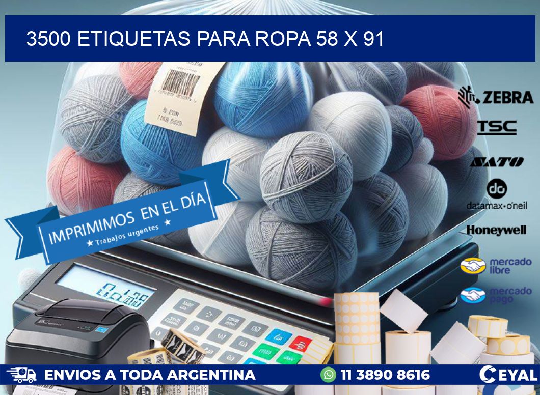 3500 ETIQUETAS PARA ROPA 58 x 91