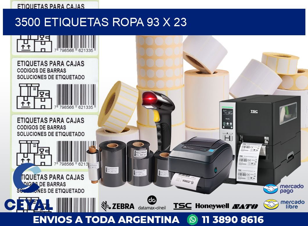 3500 ETIQUETAS ROPA 93 x 23