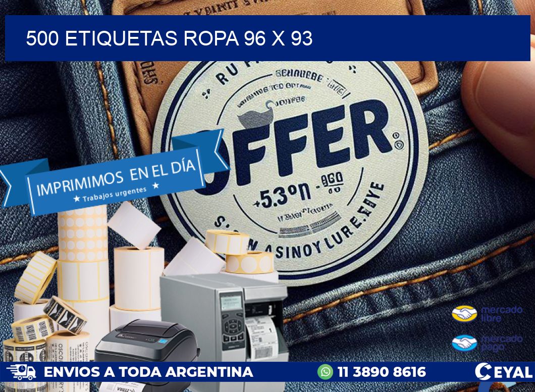 500 ETIQUETAS ROPA 96 x 93