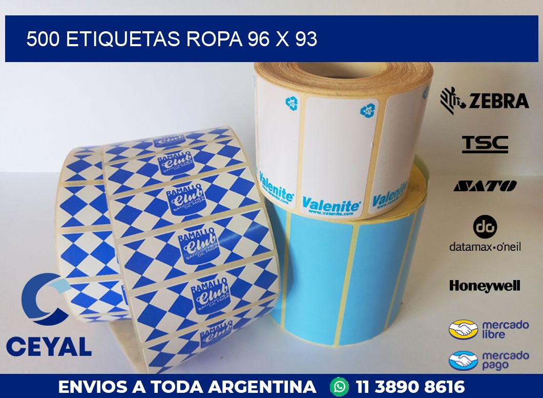 500 ETIQUETAS ROPA 96 x 93