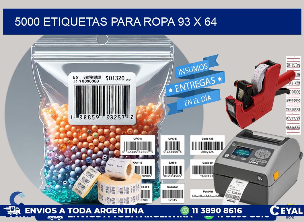 5000 ETIQUETAS PARA ROPA 93 x 64