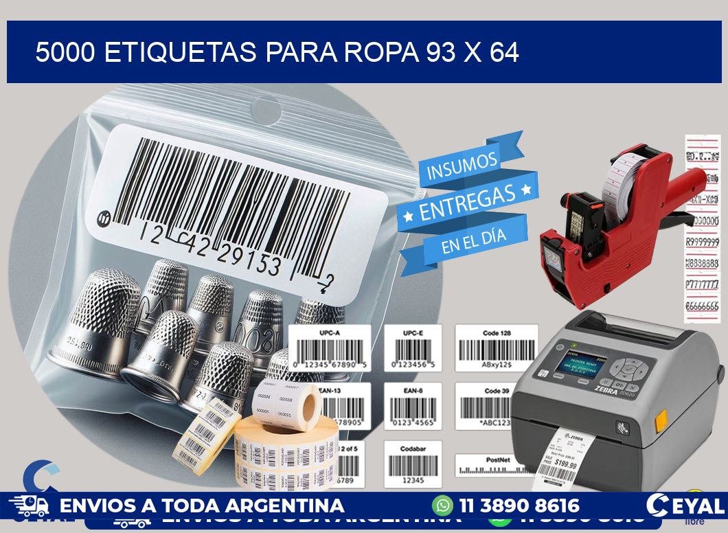 5000 ETIQUETAS PARA ROPA 93 x 64