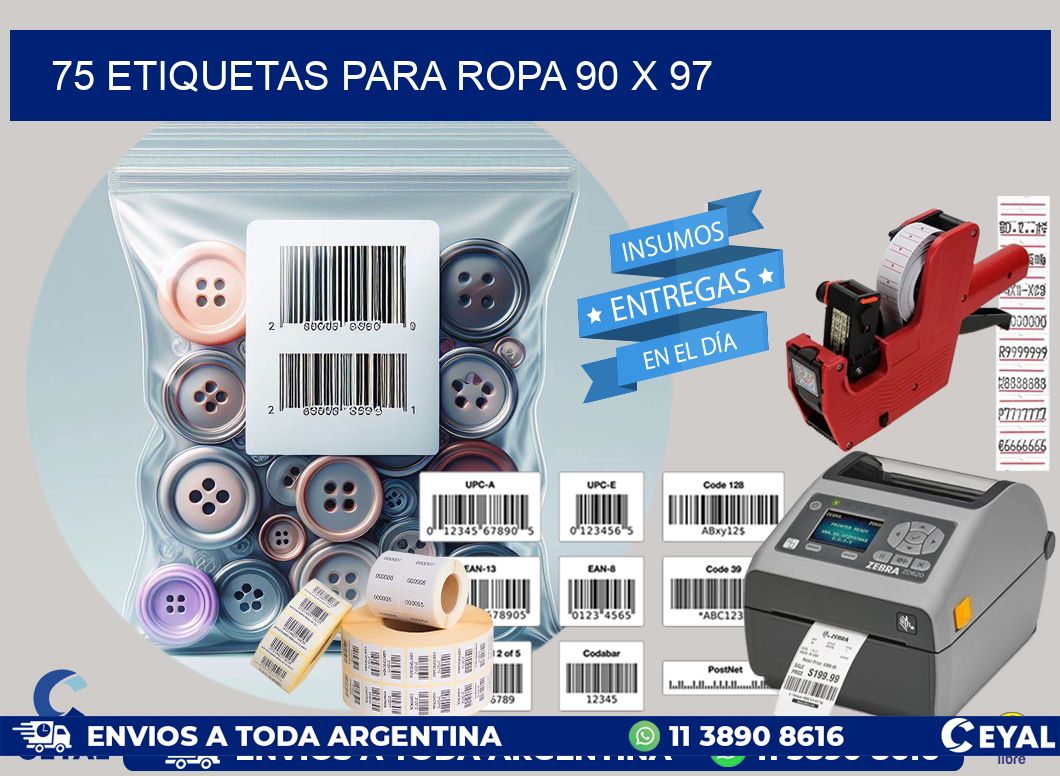 75 ETIQUETAS PARA ROPA 90 x 97