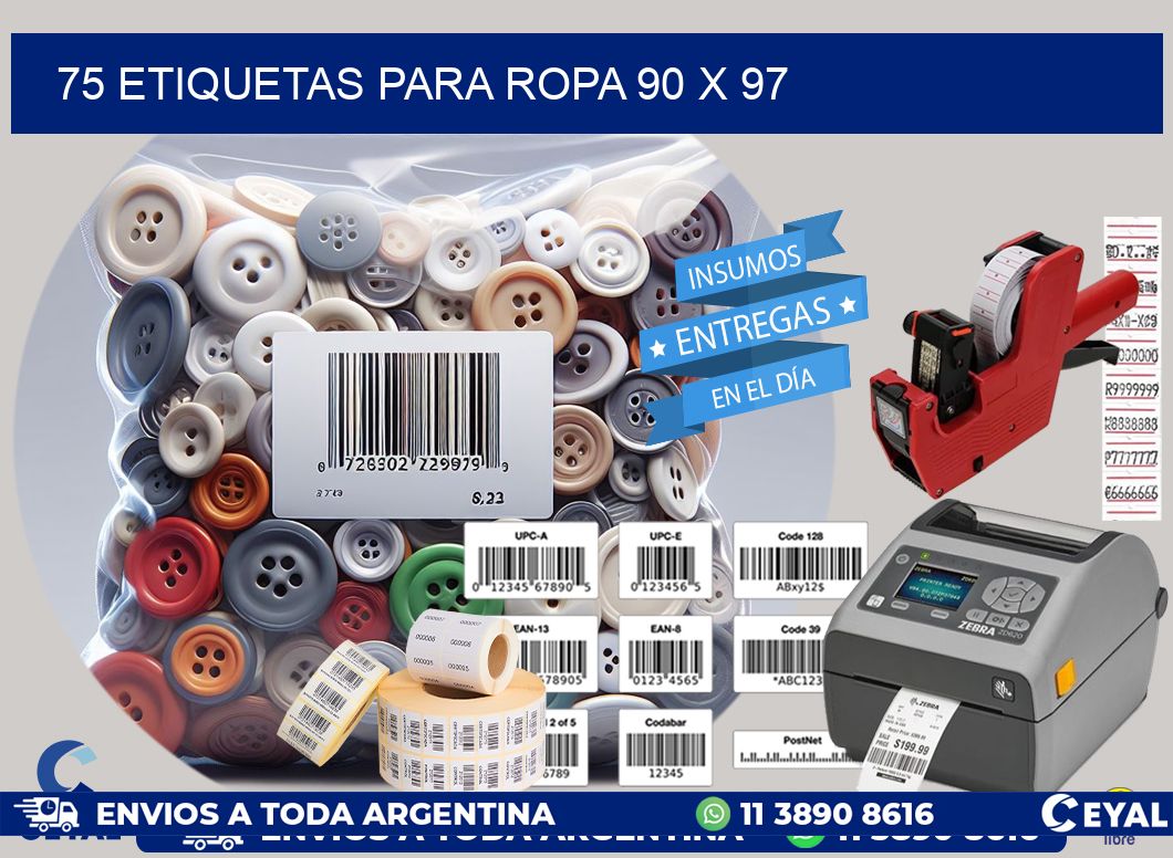 75 ETIQUETAS PARA ROPA 90 x 97