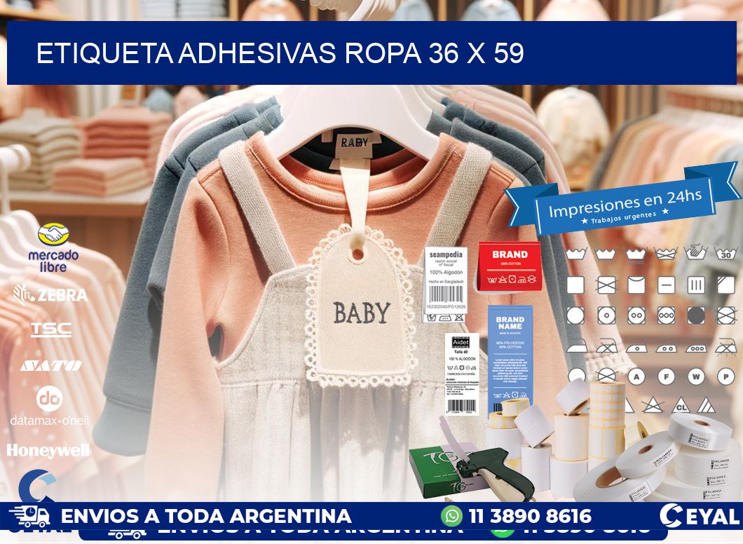 ETIQUETA ADHESIVAS ROPA 36 x 59