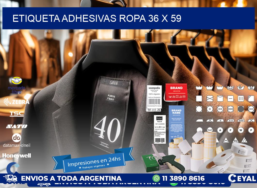 ETIQUETA ADHESIVAS ROPA 36 x 59