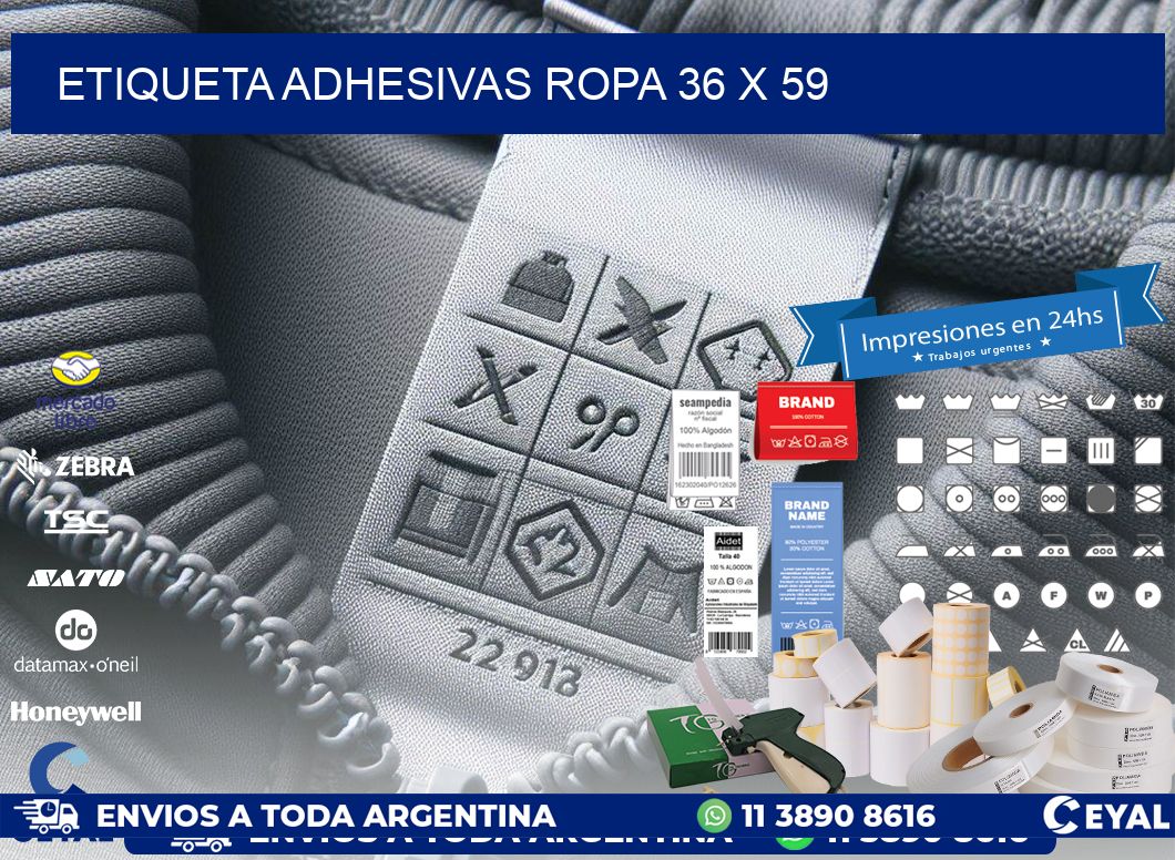 ETIQUETA ADHESIVAS ROPA 36 x 59