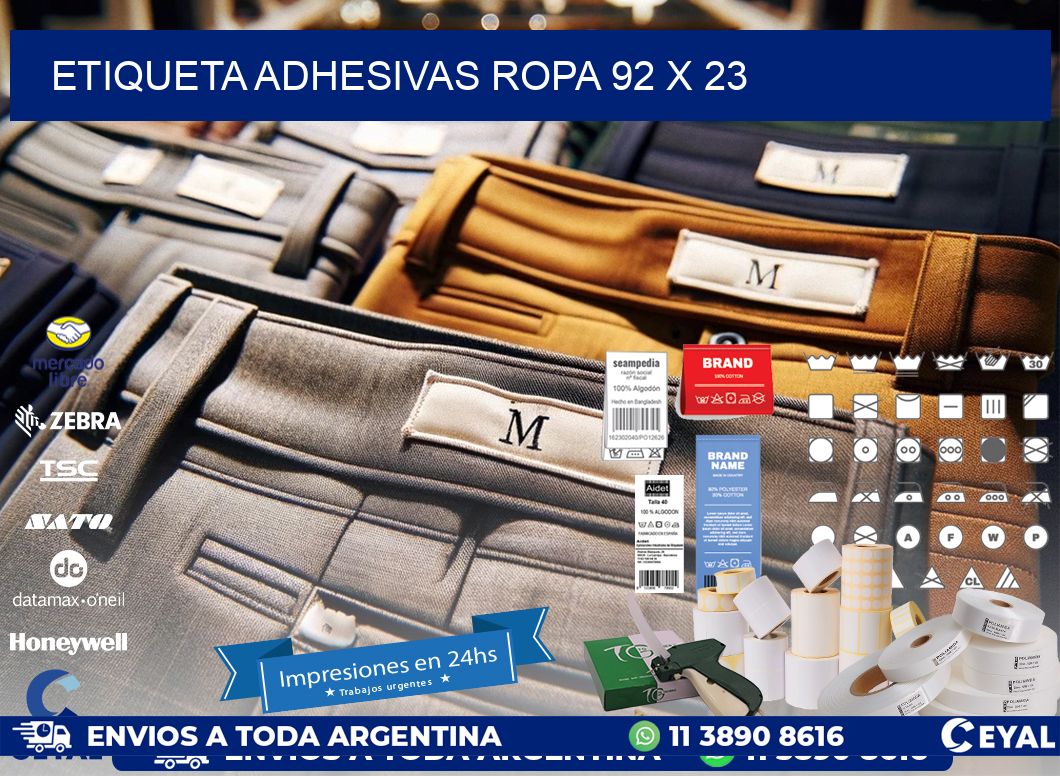 ETIQUETA ADHESIVAS ROPA 92 x 23