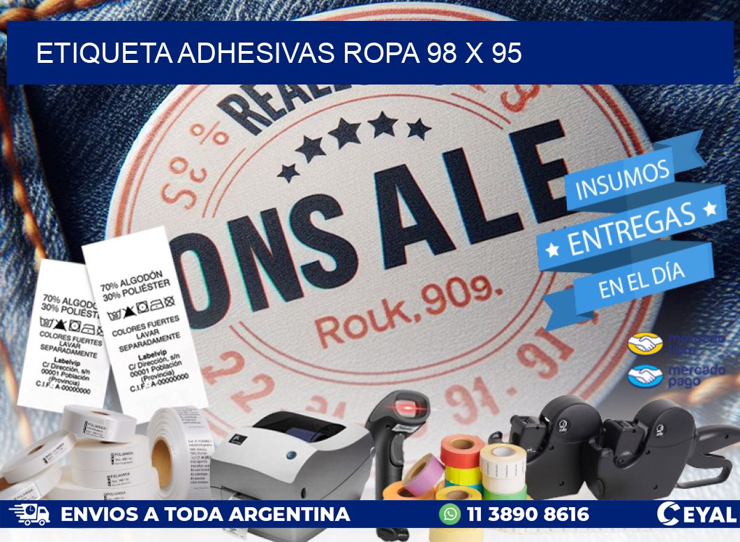 ETIQUETA ADHESIVAS ROPA 98 x 95