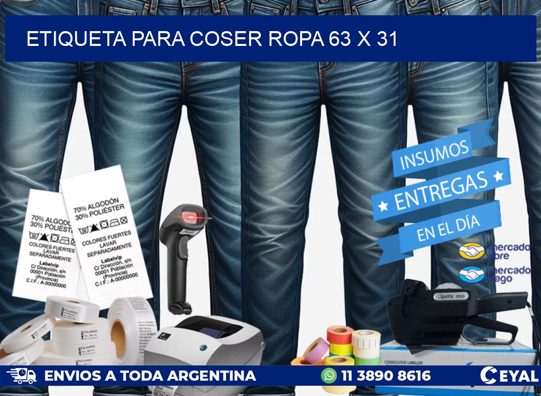 ETIQUETA PARA COSER ROPA 63 x 31