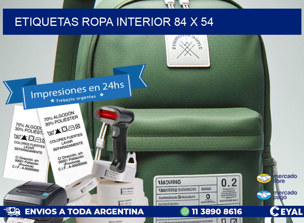 ETIQUETAS ROPA INTERIOR 84 x 54