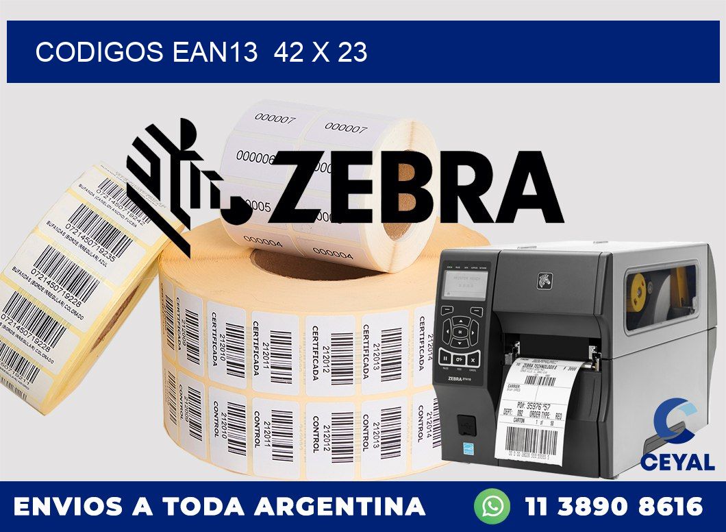 CODIGOS EAN13  42 x 23