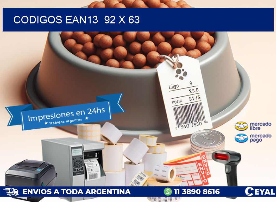 CODIGOS EAN13  92 x 63