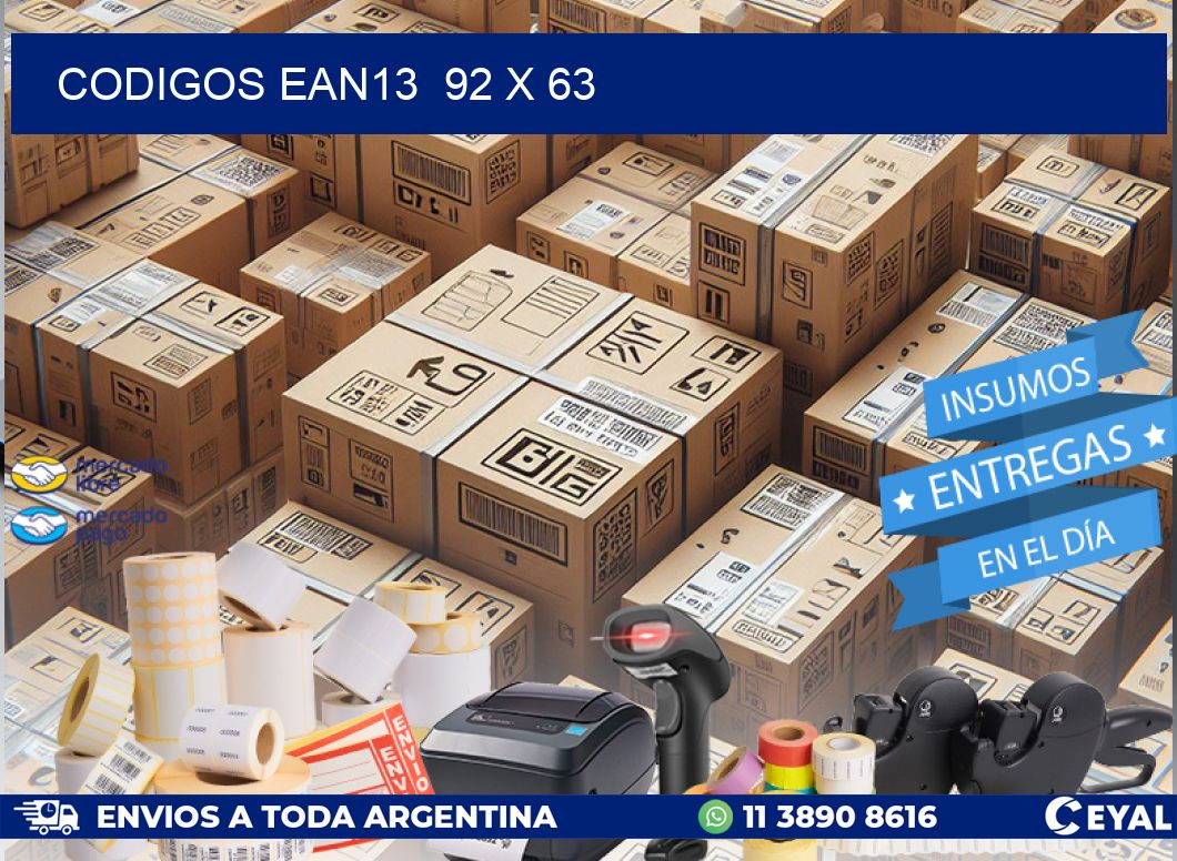 CODIGOS EAN13  92 x 63