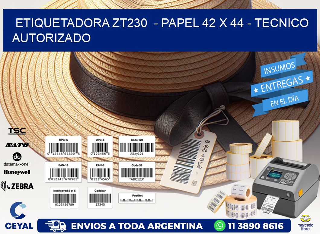 ETIQUETADORA ZT230  - PAPEL 42 x 44 - TECNICO AUTORIZADO