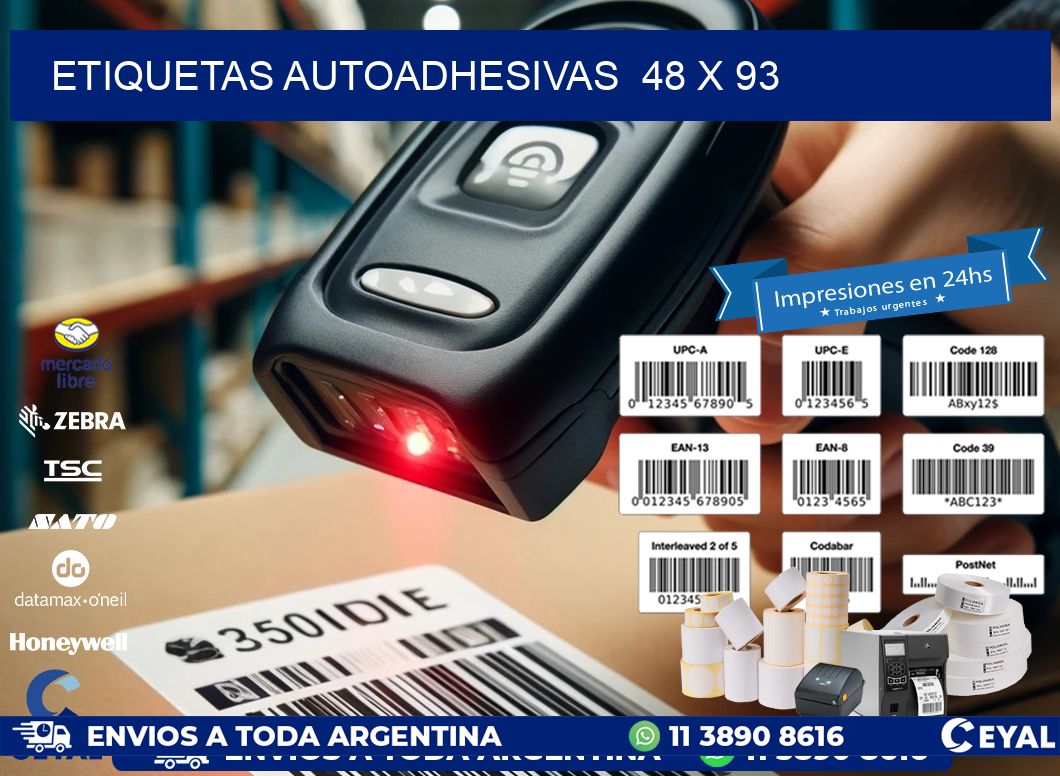 ETIQUETAS AUTOADHESIVAS  48 x 93