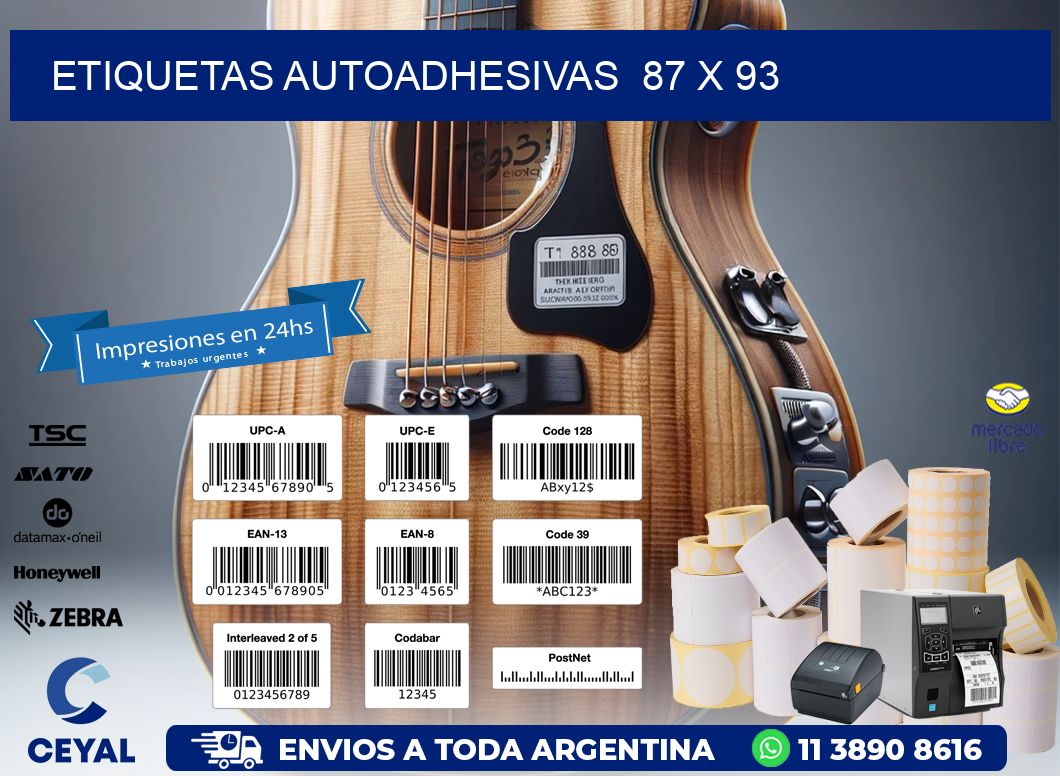 ETIQUETAS AUTOADHESIVAS  87 x 93