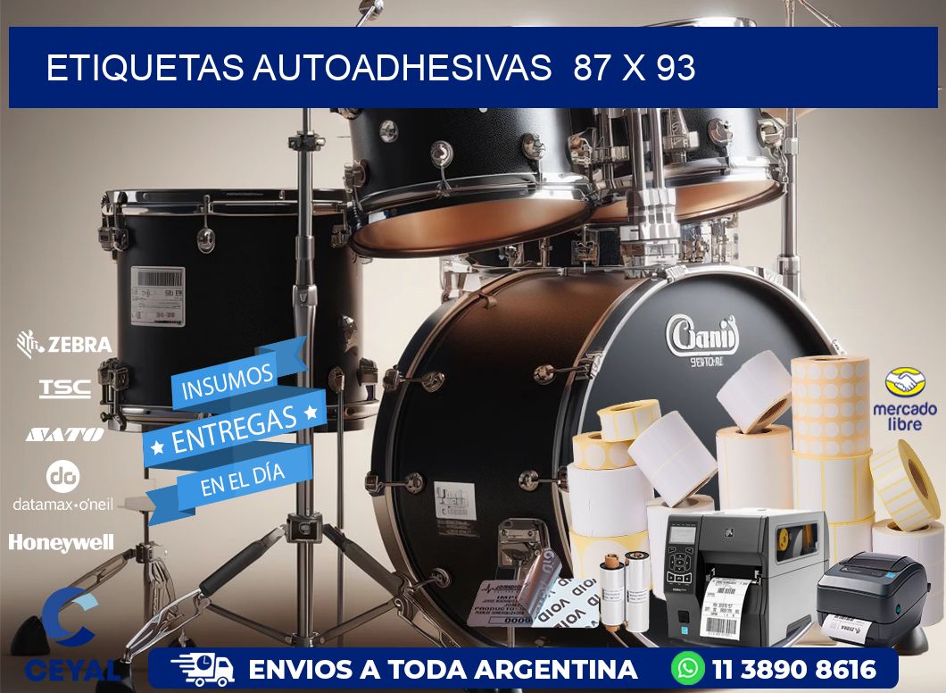 ETIQUETAS AUTOADHESIVAS  87 x 93