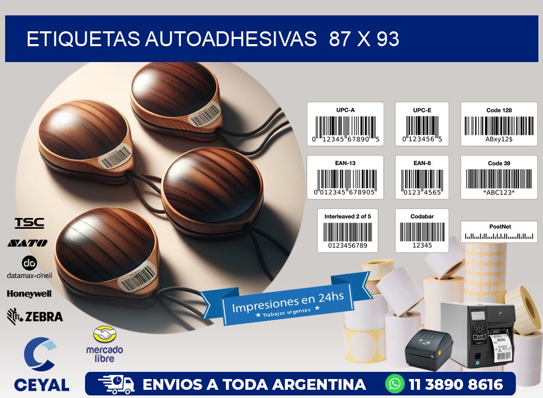 ETIQUETAS AUTOADHESIVAS  87 x 93