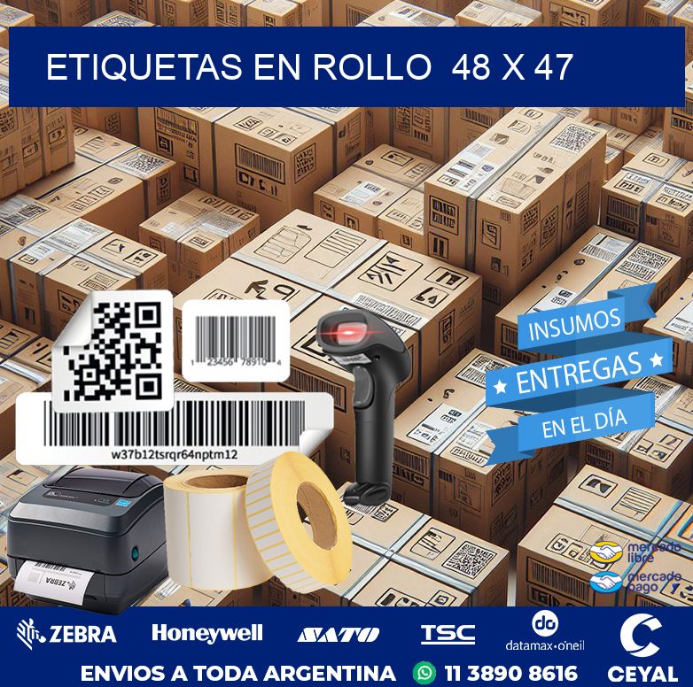 ETIQUETAS EN ROLLO  48 x 47