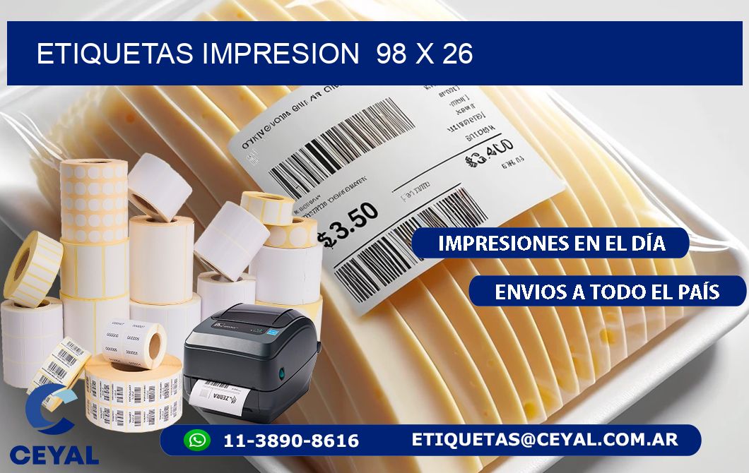 ETIQUETAS IMPRESION  98 x 26